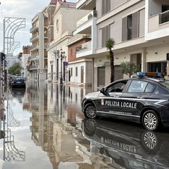 Maltempo e strade allagate a Margherita di Savoia
