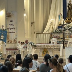 «Un anno scolastico sotto la guida della Madonna Addolorata»: a Margherita la benedizione degli zainetti