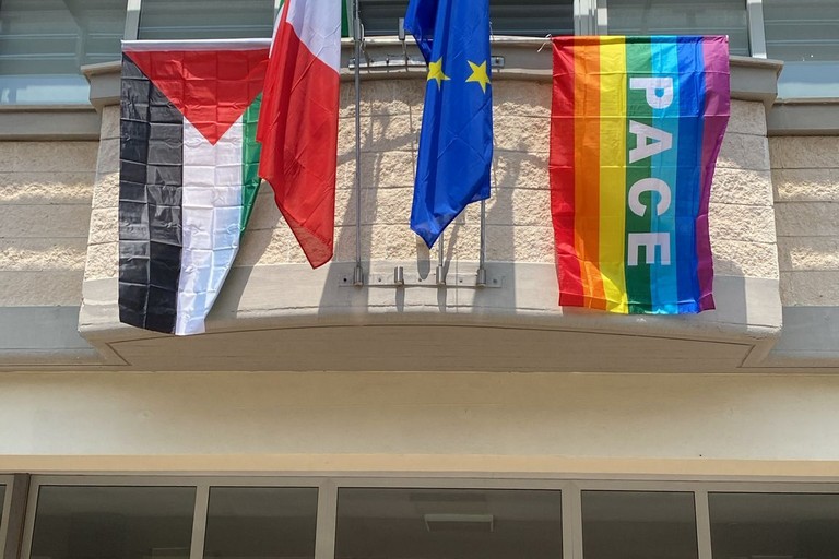 Bandiere della Palestina e della Pace