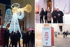 L'angelo di Maldarizzi illumina piazza dell'Odegitria a Bari