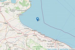 Scossa di terremoto al largo della costa di Barletta
